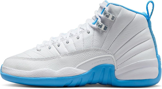 Big Kid's Jordan 12 Retro "Melo" White/University Blue (153265 112)