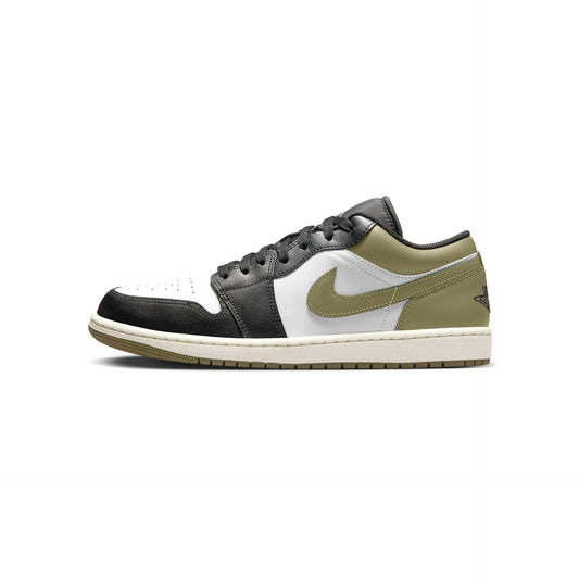Men's Jordan 1 Low Black/white-medium Olive (553558 092) Sneakers - Premium Brand Shoes for Men and Women