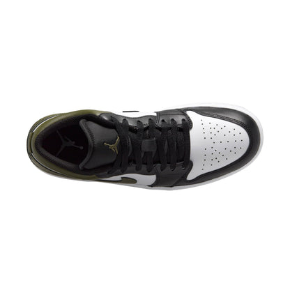 Men's Jordan 1 Low Black/white-medium Olive (553558 092) Sneakers - Premium Brand Shoes for Men and Women