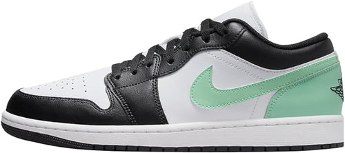 Men's Jordan 1 Low White/black-green Glow (553558 131) Sneakers - Premium Brand Shoes for Men and Women