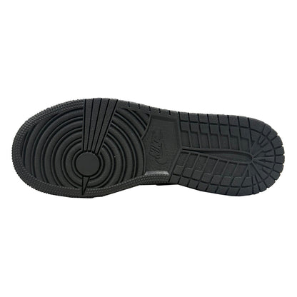 Big Kid's Jordan 1 Low Black/Black-Summit White (553560 045)