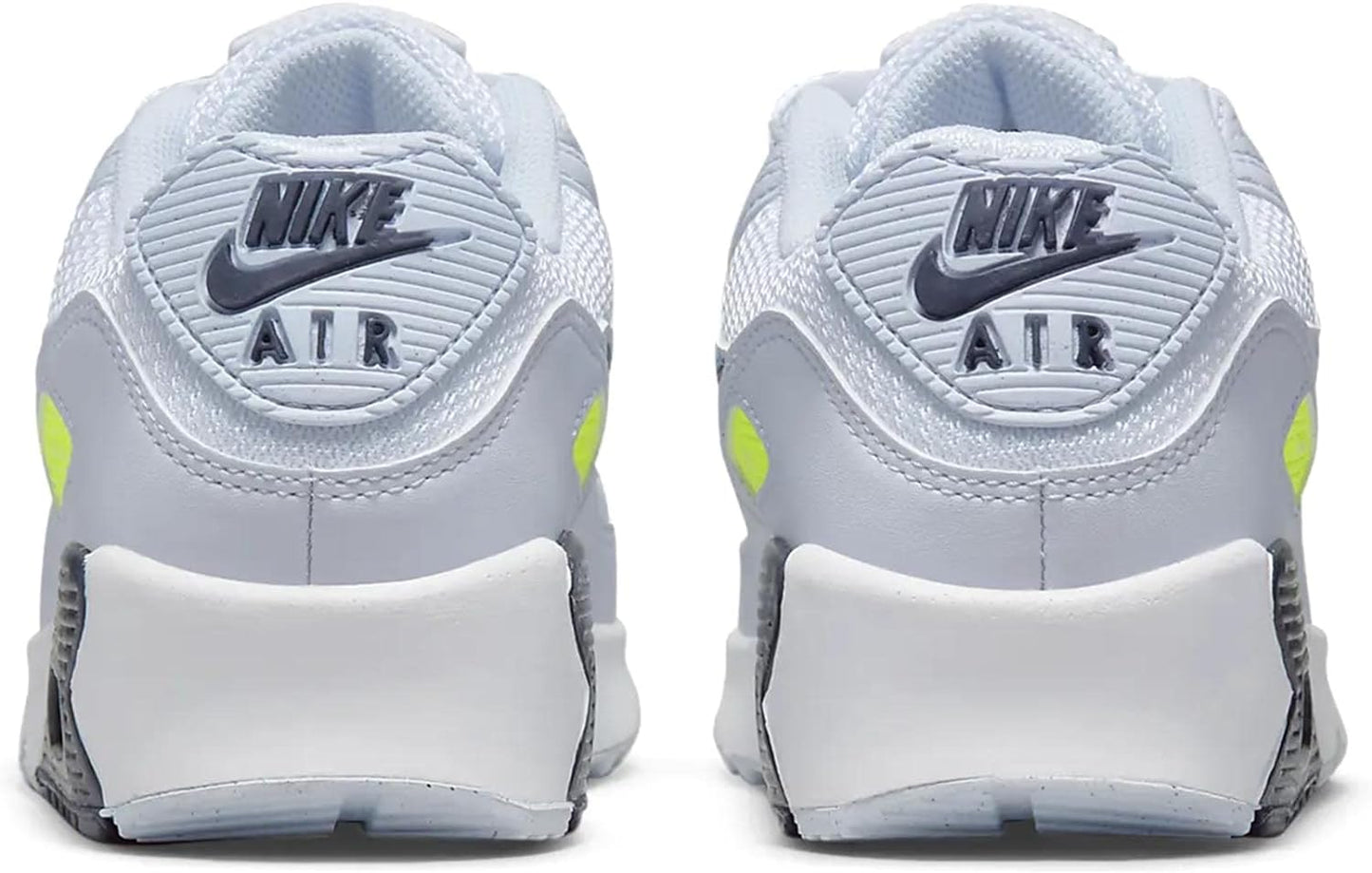 Big Kid's Nike Air Max 90 White/Blackened Blue-Volt (DV3480 100)