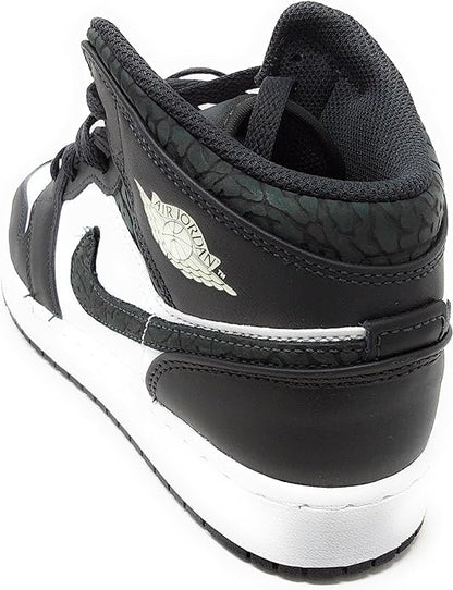 Big Kid's Jordan 1 Mid SE "Panda Elephant" Off Noir/Blk-Wht (FB9909 001)