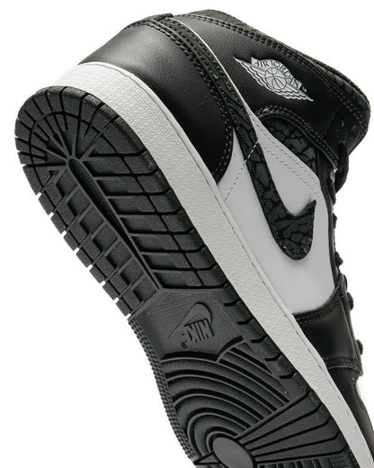 Big Kid's Jordan 1 Mid SE "Panda Elephant" Off Noir/Blk-Wht (FB9909 001)